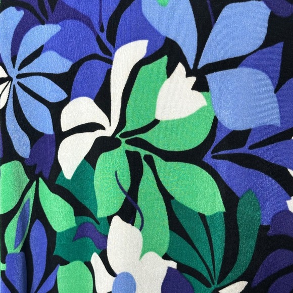 Chico's Travelers™ Floral V-Neck Maxi Dress Women's 2P (US LP) Blue Green - Picture 5 of 9